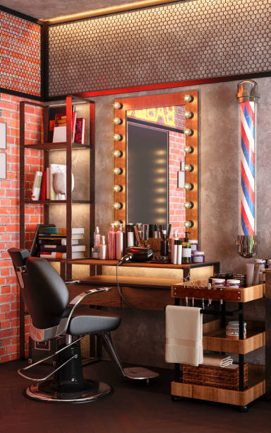 istock barbershop working place interior 3d illustration 1244832989