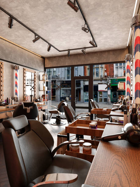 istock barbershop working place interior 3d illustration 1244834200