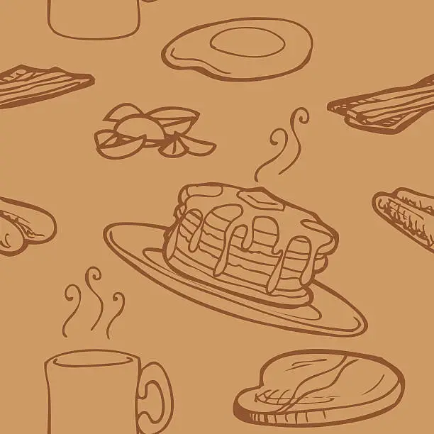 Vector illustration of Seamless Breakfast Background