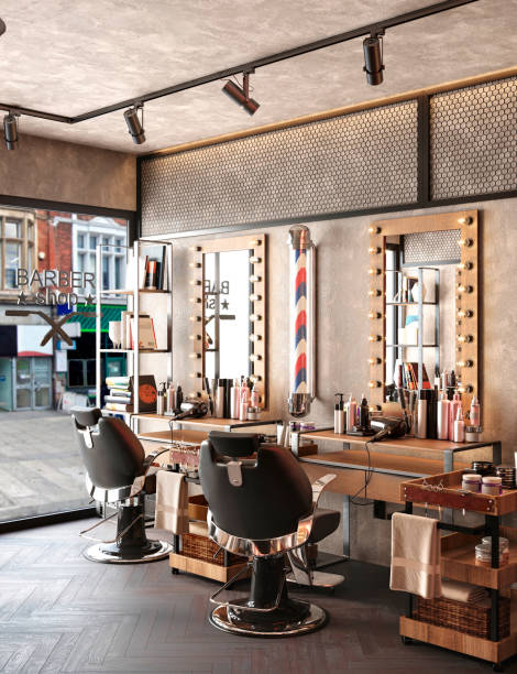 istock barbershop working place interior 3d illustration 1244834858