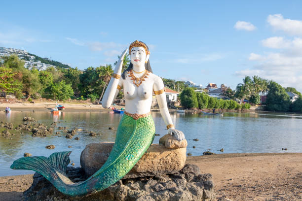 istock Thai tale character statues in Big buddha temple at Koh Samui,Thailand. 1244835963