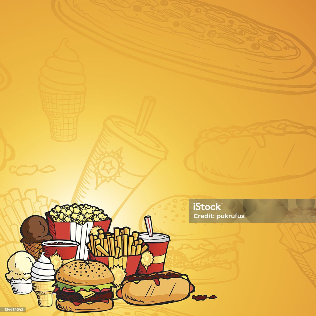 Fond de Fast Food - clipart vectoriel de Aliment surgelé libre de droits