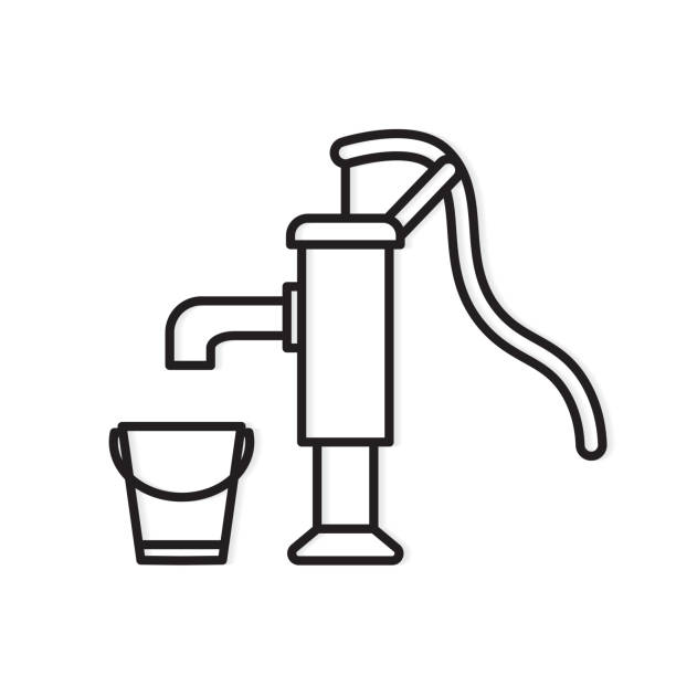 pump water well icon pump water well icon- vector illustration wells stock illustrations