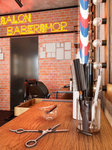 istock barbershop working place interior 3d illustration 1244863315