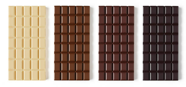 odmiana tabliczki czekolady - white chocolate zdjęcia i obrazy z banku zdjęć