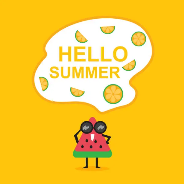 Vector illustration of Flat design of Summer Time