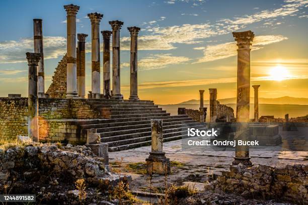 Ancient City Of Volubilis Stock Photo - Download Image Now - Morocco, Volubilis - Morocco, Ancient Rome