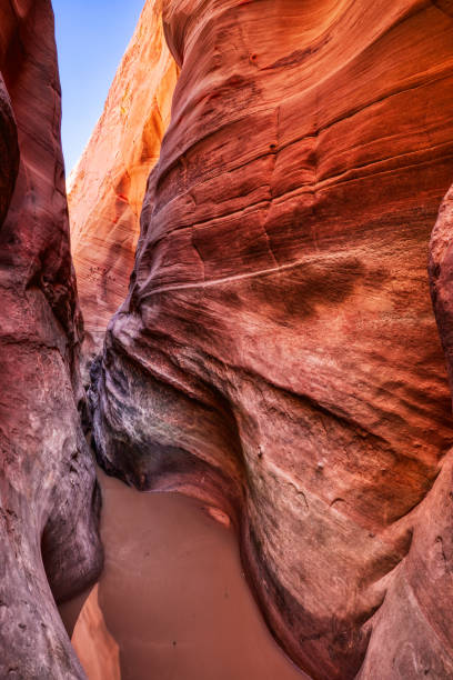 Hidden Slot Canyon in the Hearth of Grand Staircase Escalante National Monument, Utah, USA Hidden Slot Canyon in the Hearth of Grand Staircase Escalante National Monument, Utah, USA escalante stock pictures, royalty-free photos & images