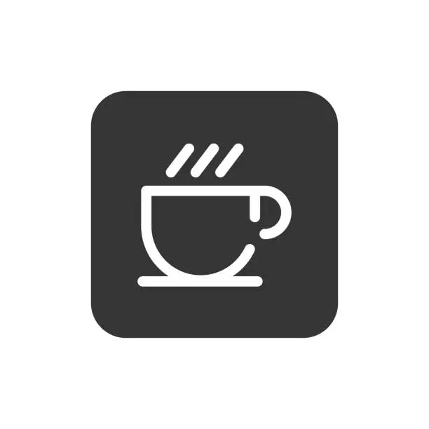 Vector illustration of Cafe road sign black glyph icon. Food item. Public navigation. Pictogram for web page, mobile app, promo. UI UX GUI design element. Editable stroke.