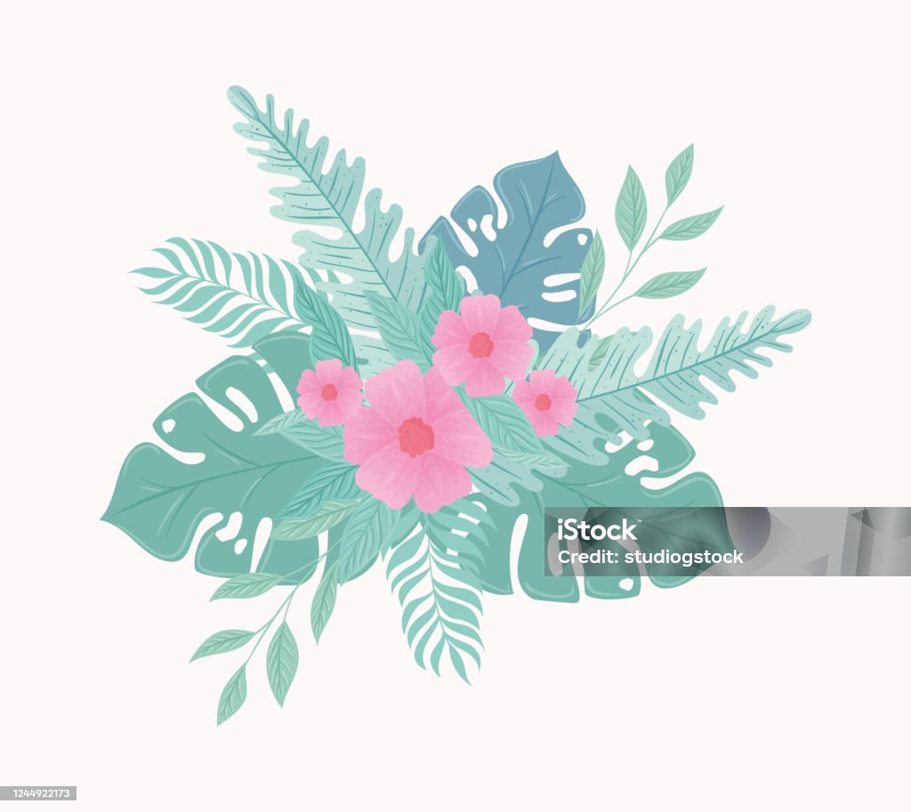 Ilustración de Flores Color Pastel Con Hojas Concepto De La Naturaleza y  más Vectores Libres de Derechos de Belleza - iStock