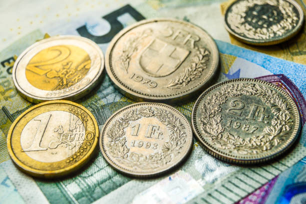 istock Swiss Francs and Euro 1244935105