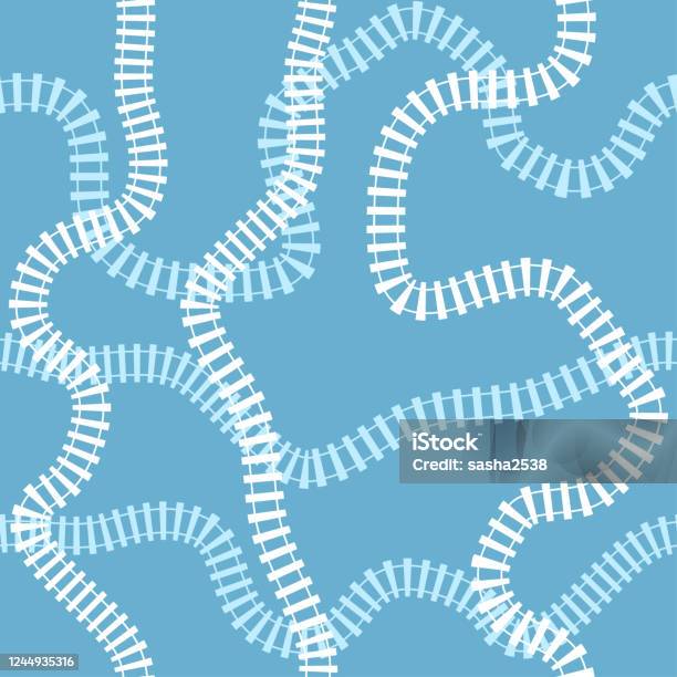 Rail. Read Abstract Vector Seamless Railroad Background Stock Illustration - Download Image Now ...