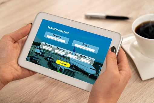 Searching, Making a Reservation, Airplane Ticket, Airplane, Internet