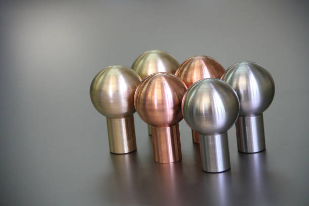 istock Turning process CNC Metal working  CNC lathe machine. Metal component 1244947874