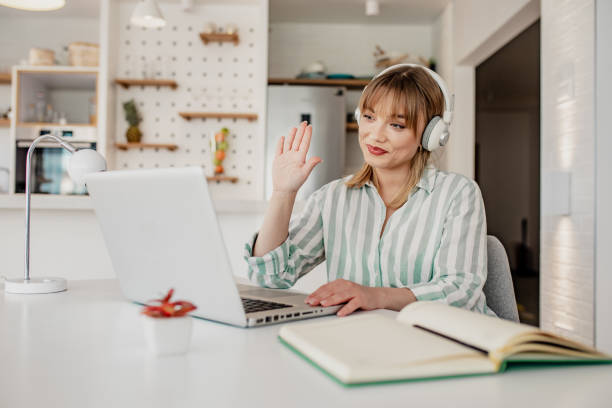 istock Young woman on a video call 1244955317