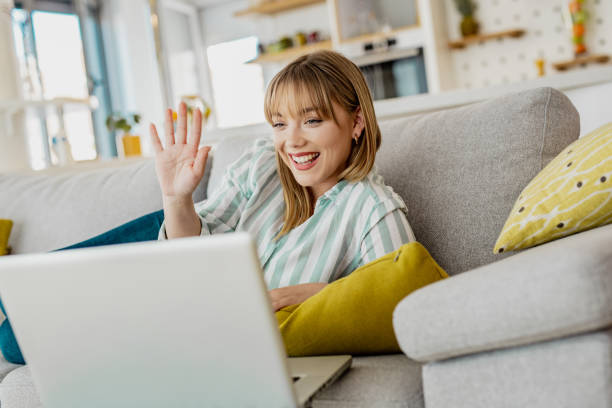 istock Young woman on a video call 1244955320