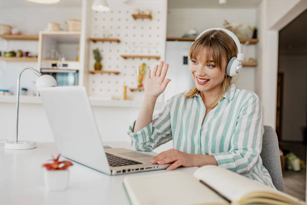 istock Young woman on a video call 1244957022
