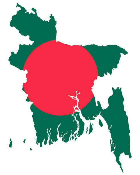istock Flag in map of Bangladesh 1245016027