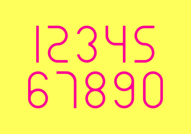 istock Set of numbers design elements with pink and yellow background 1245030055