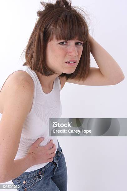 Foto de Cólicas e mais fotos de stock de Branco - Branco, Cabelo Castanho, Camisas