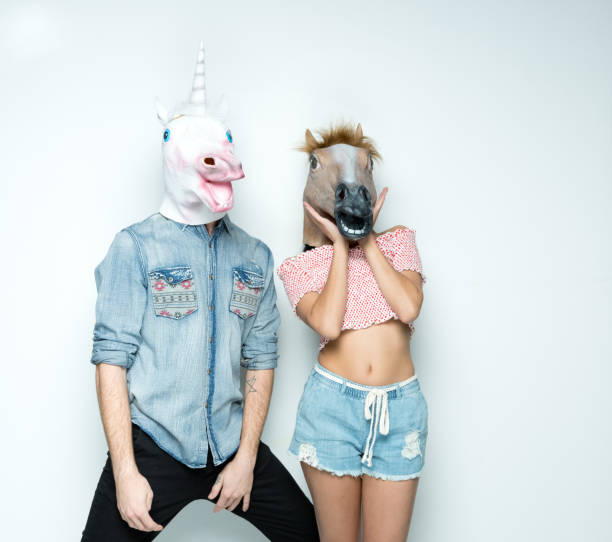 istock Female hipster wearing mask - disguise 1245041780