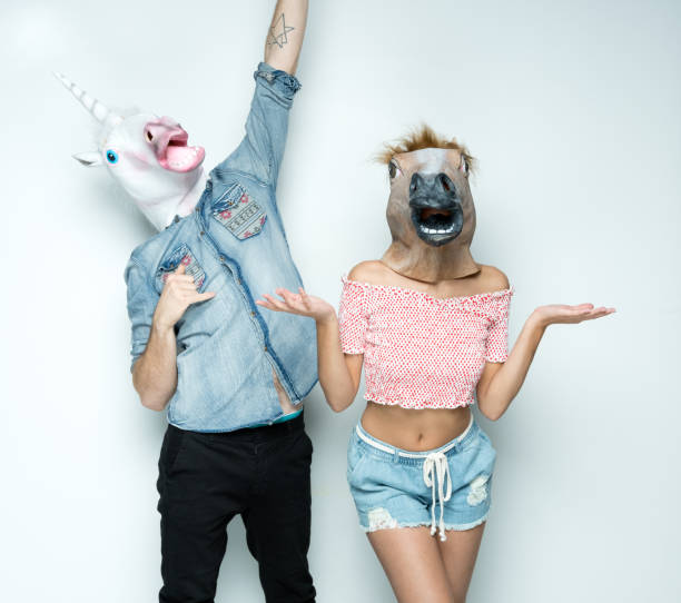istock Young women hipster wearing costume 1245041907