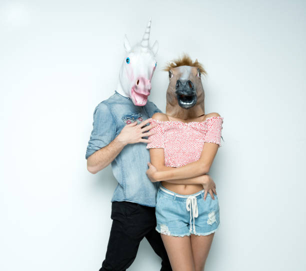 istock Female hipster wearing mask - disguise 1245041947