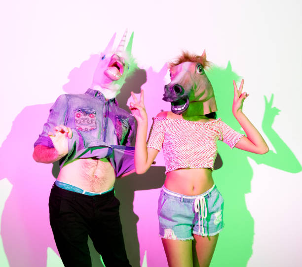 istock Young women hipster wearing costume 1245042189