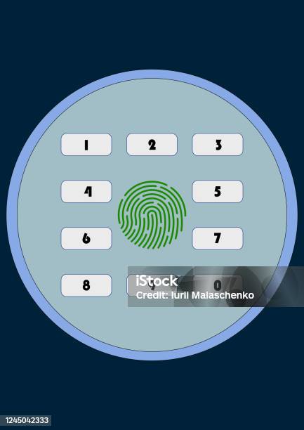 Passcode Buttons Printable Code Lock For Safe Doors With Number Buttons Safety System Face ...
