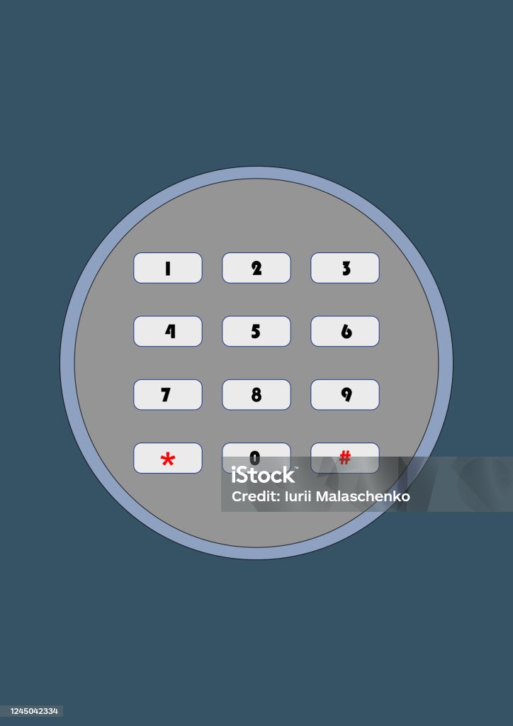 Passcode Buttons Printable Code Lock For Safe Doors With Number Buttons Safety System Face ...