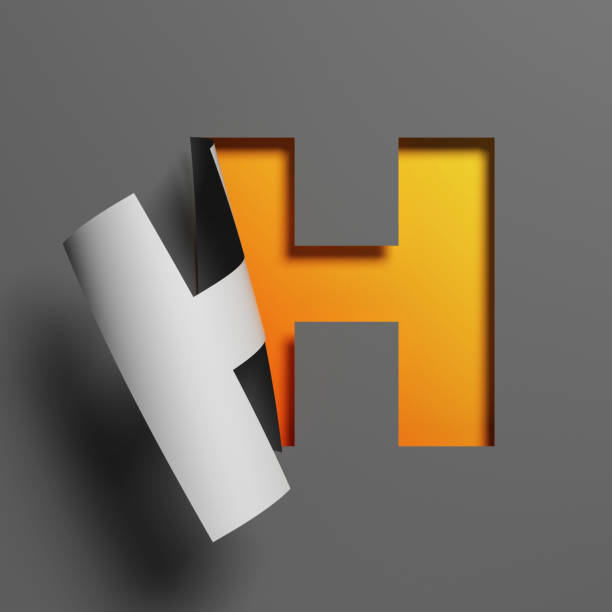 istock Curl paper font 3d rendering letter H 1245043424