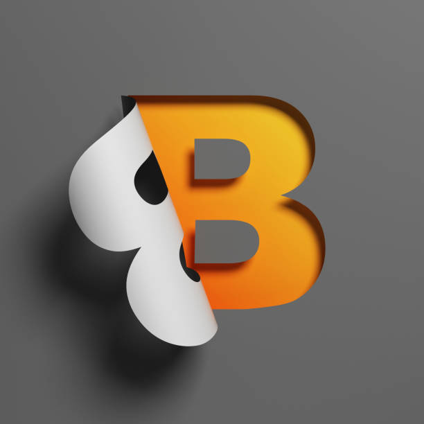 istock Curl paper font 3d rendering letter B 1245043508