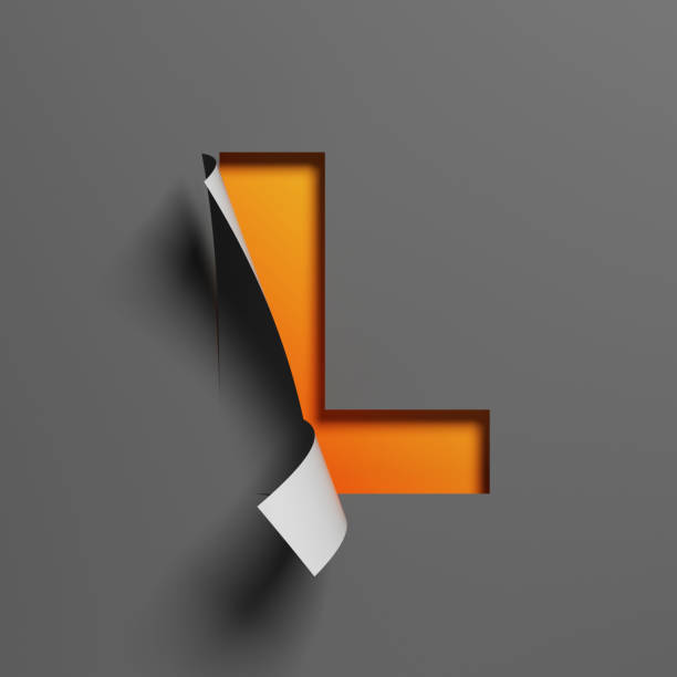 istock Curl paper font 3d rendering letter L 1245043605
