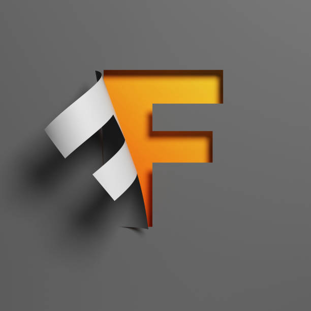 istock Curl paper font 3d rendering letter F 1245043674