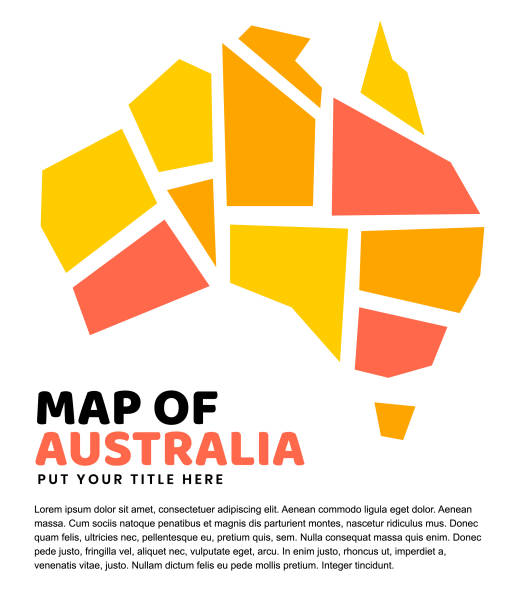 illustrations, cliparts, dessins animés et icônes de carte de l’australie sur la conception de la page - victoria state