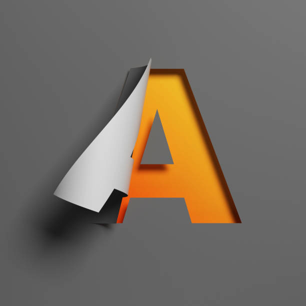 istock Curl paper font 3d rendering letter A 1245048299