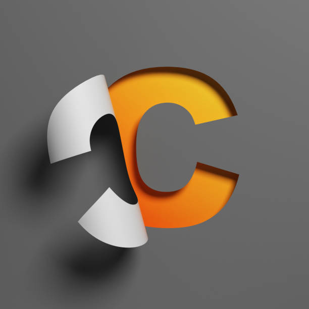 istock Curl paper font 3d rendering letter C 1245049411