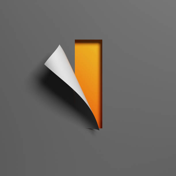 istock Curl paper font 3d rendering letter I 1245052754