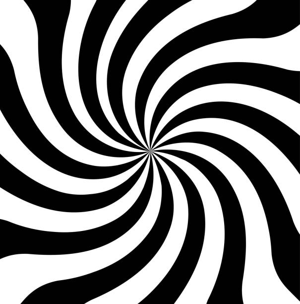 istock Hypnosis Spiral, concept for hypnosis, unconscious, chaos, extra sensory perception, psychic, stress, strain, optical illusion, headache, migraine. Black and white 1245055528