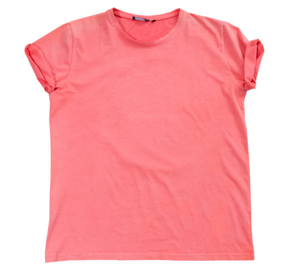 istock Shocking pink tshirt template ready for your own graphics, t-shirt isolated on white background mock up, pink t shirt template ready for further modification isolated on white with working path 1245073334