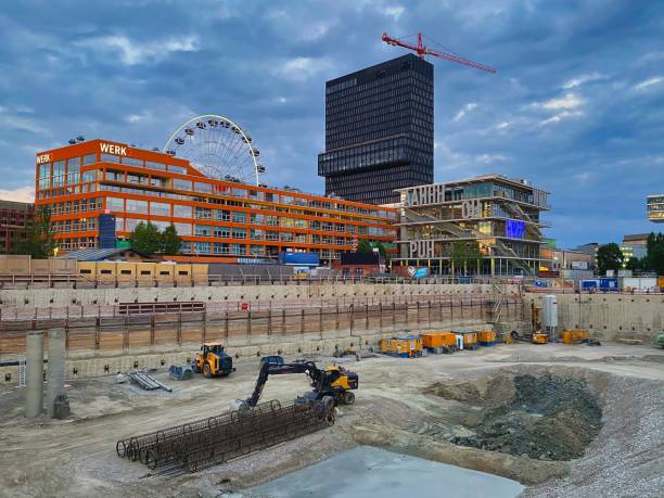 Preparing location for Sports arena construction in downtown Sacramento, California.