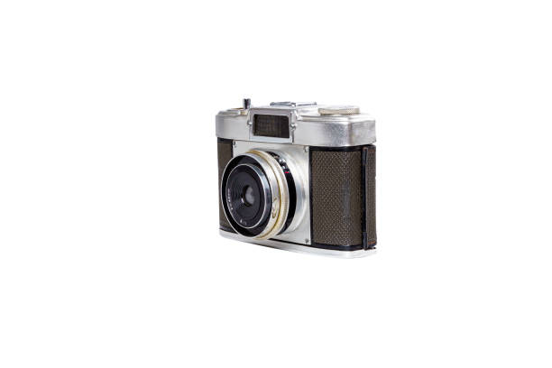istock Old Film 35mm with Lens 40 MM Camera Half Frame on Isolated Background. 1245102072