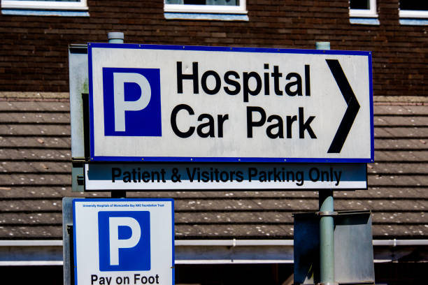 Lancaster UK 30 May 2020 Lancaster Hospital Car Park with Signs