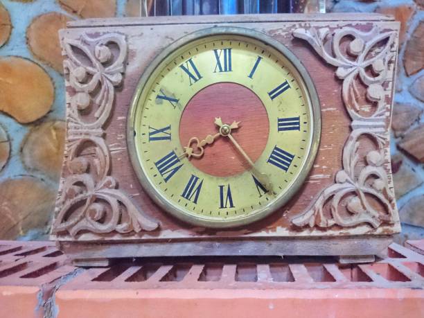 istock Vintage wooden clock in an old room. 1245119321