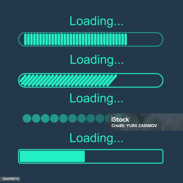 Futuristic Progress Loading Bar Set Of Indicators Download Progress Web ...