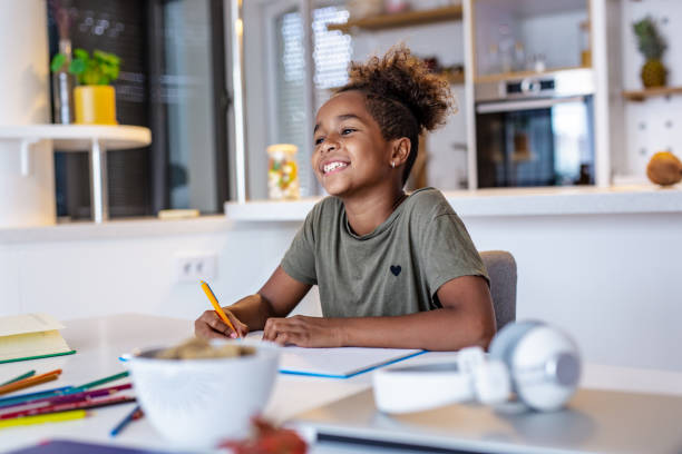 istock Young girl studying at home 1245122306