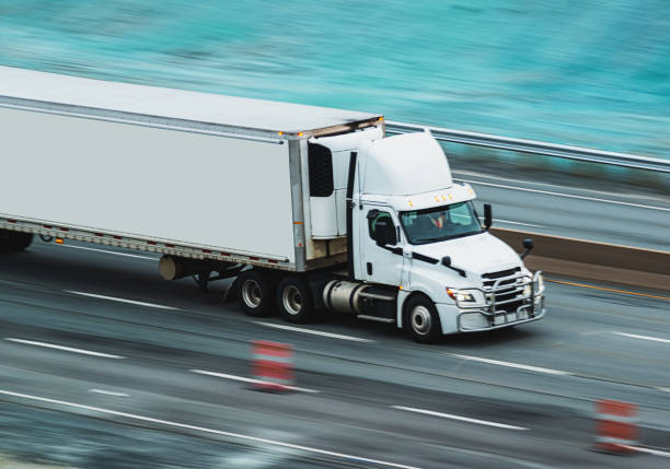 istock Semi Truck in Motion 1245152065