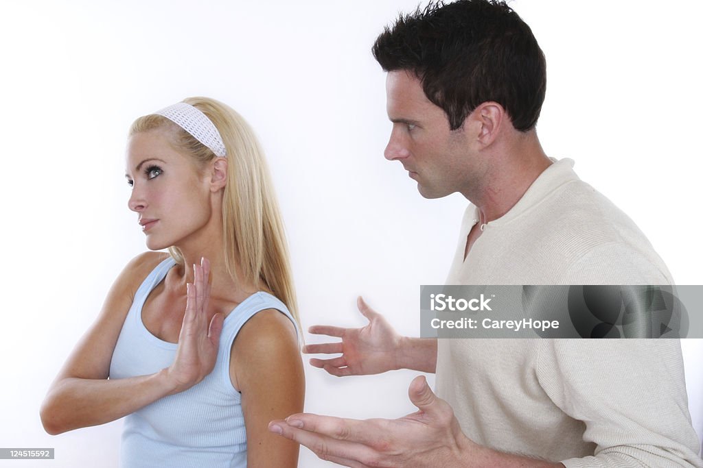 arguing couple young couple having an argument  Bad Date Stock Photo