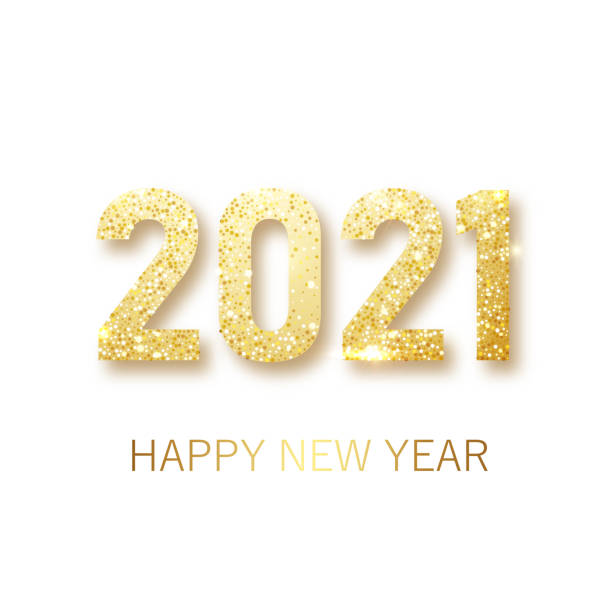 Happy New 2021 Year. Holiday vector illustration of golden metallic numbers 2021. Realistic gold vector sign. Festive poster or banner design Happy New 2021 Year. Holiday vector illustration of golden metallic numbers 2021. Realistic gold vector sign. Festive poster or banner design. Vector illusration EPS 10 2021 stock illustrations