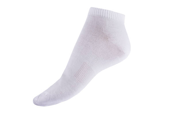 istock Men's socks on the foot on a white background isolated 1245176204